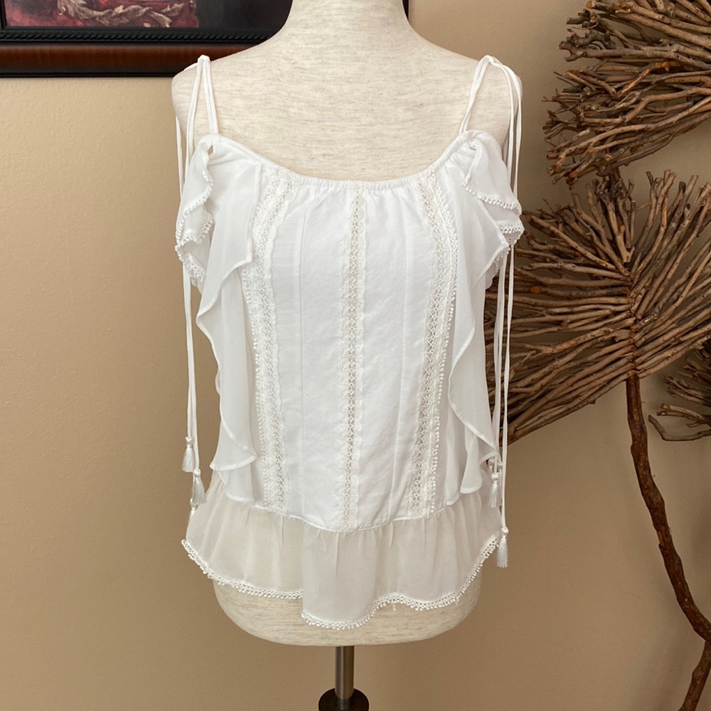 COPY - WHBM ruffle off shoulder blouse